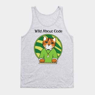 Wild About Code Programmer Tiger Cat Tank Top